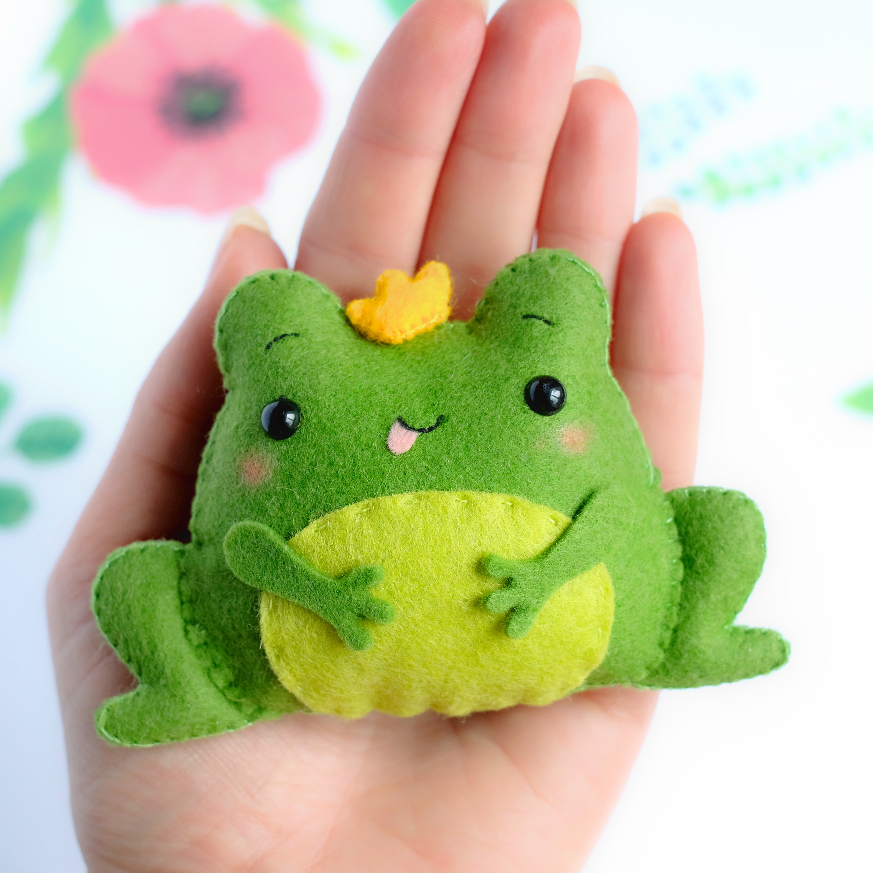 Felt Frog Toy Pdf Pattern, The Frog Princess, Baby Crib Mobile Toy on