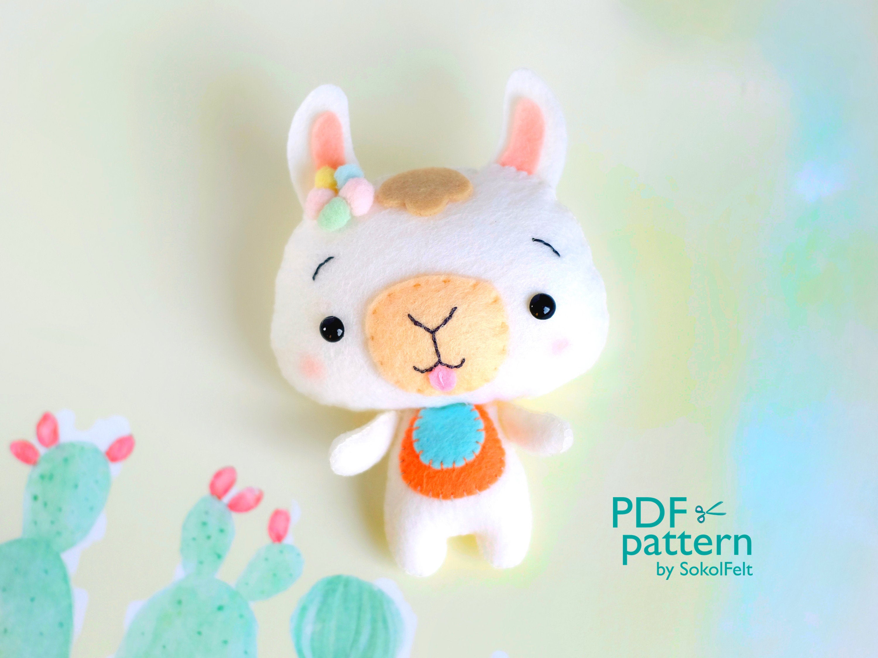 Download Felt Llama Toy Sewing Pdf And Svg Pattern Alpaca Digital Tutorial Baby Crib Mobile Toy Farm Anima On Luulla