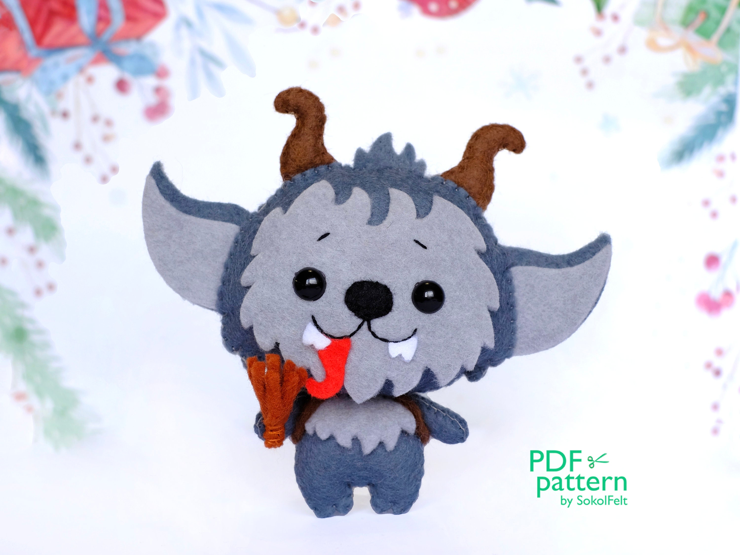 Krampus Christmas Print Pattern Pet Car Seat Cover